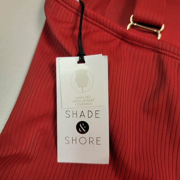 Shade And Shore Off The Shoulder Asymmetrical Red One Piece Size 18 - Picture 4 of 7